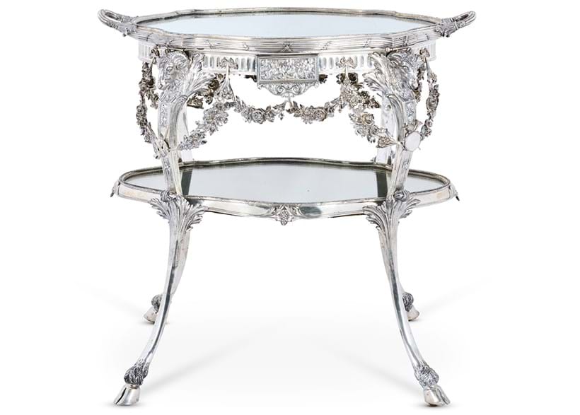 Inline Image - Lot 55: A German silver Art Nouveau tea table, Schleissner & Sohne, Hanau, .800 Standard, post 1886 mark, circa 1910 | Est. £30,000-50,000 (+ fees)