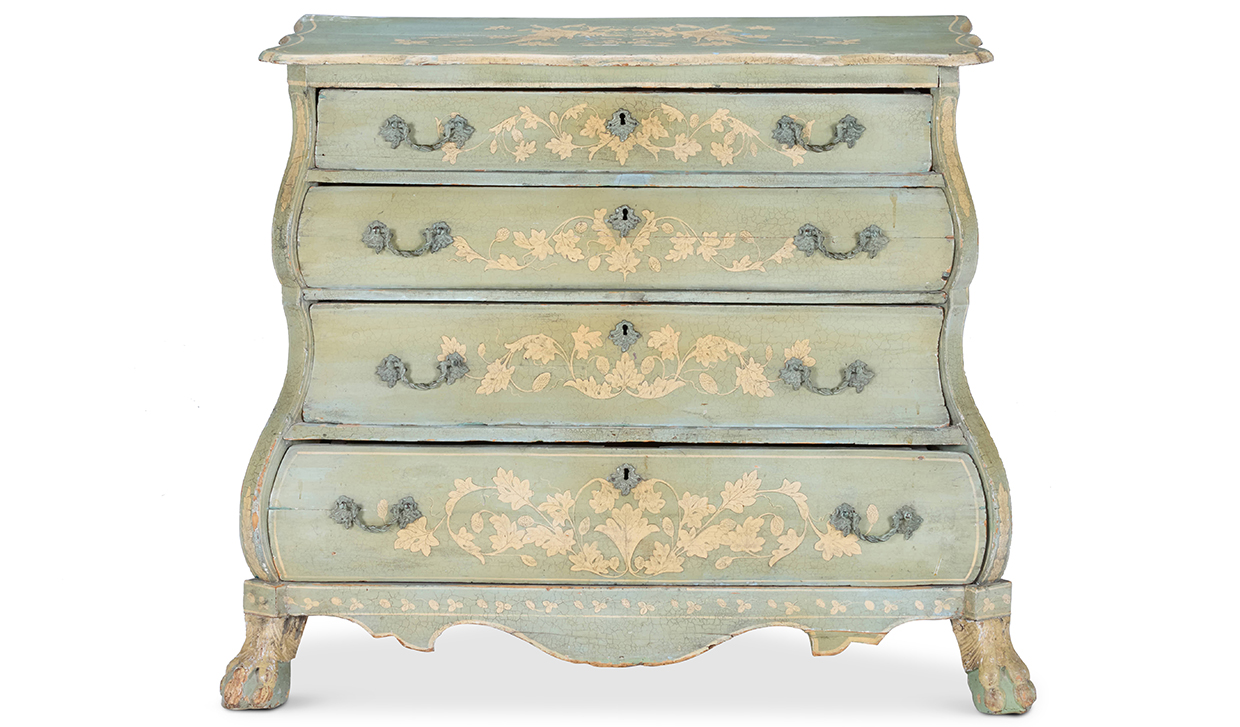 Lot 106 - Syrie Maugham (British, 1879-1955), a North European pale blue and cream-painted commode, late 19th century.jpg