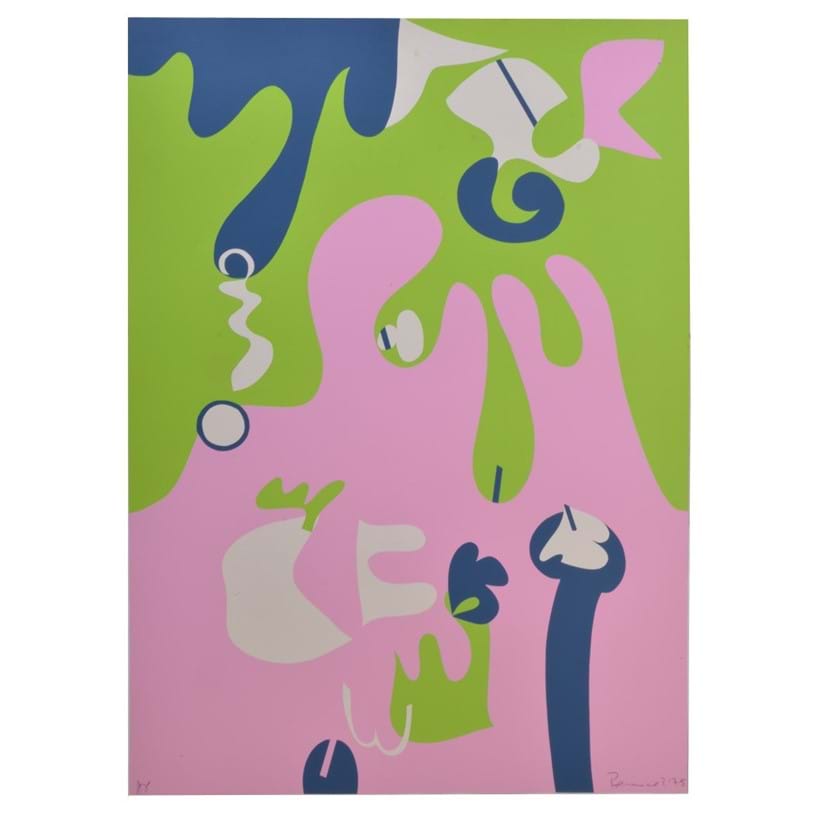 Inline Image - Lot 17, Focal Point (Pink. Green, Blue & White), screenprint in colours, 1975; est. £400-600 (+fees)