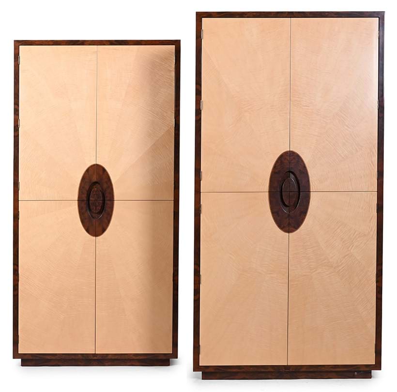 Inline Image - Lot 109: Silverlining (British, Est.1985), pair of Art Deco style cabinets, 21st century | Sold for £10,160