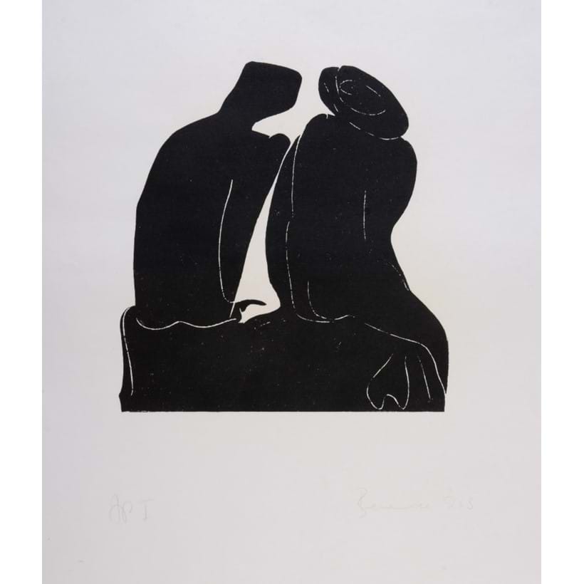 Inline Image - Lot 9, Untitled (Two seated female nudes), linocut; est. £400-600 (+fees)
