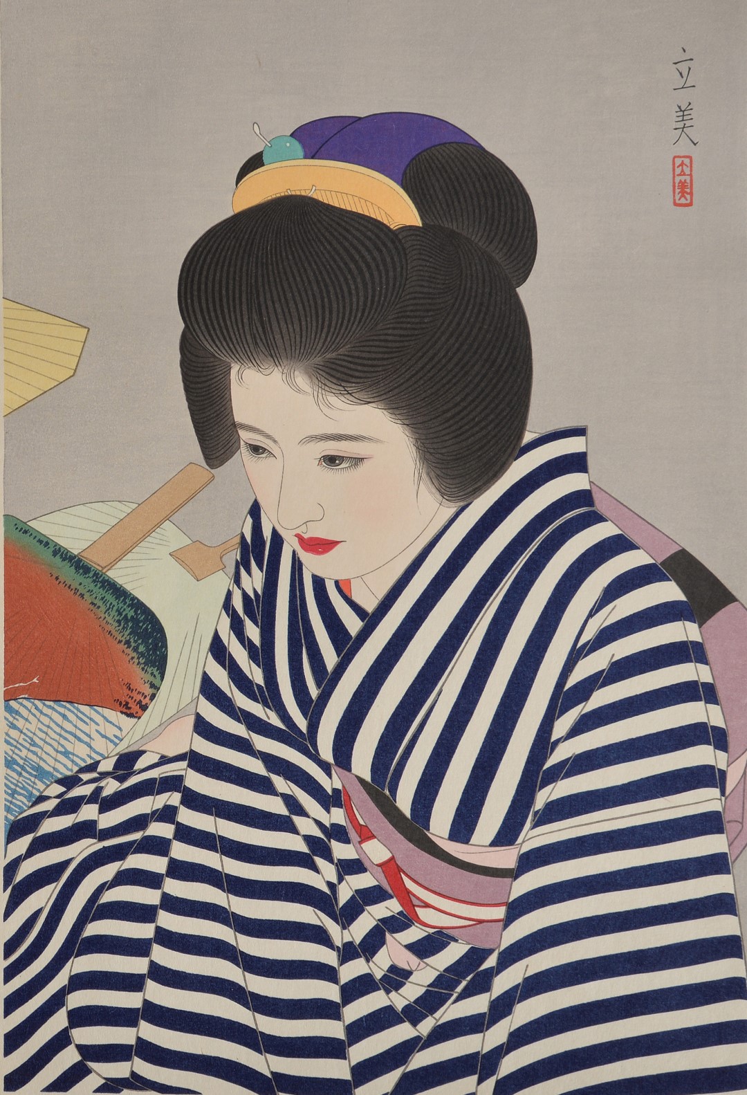 Inline Image - Lot 457, Shimura Tatsumi (1907-1980), from Five Figures of Modern Beauties; est. £300-400, sold for £1,125