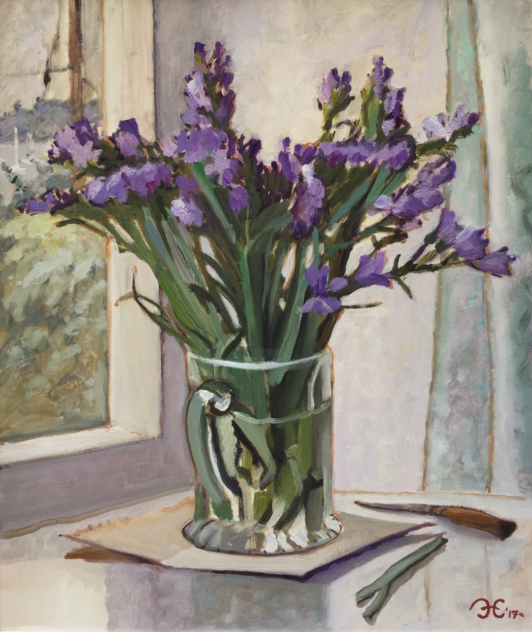 Inline Image - Sea Lavender, signed and dated '17, oil on board, 35 x 29cm