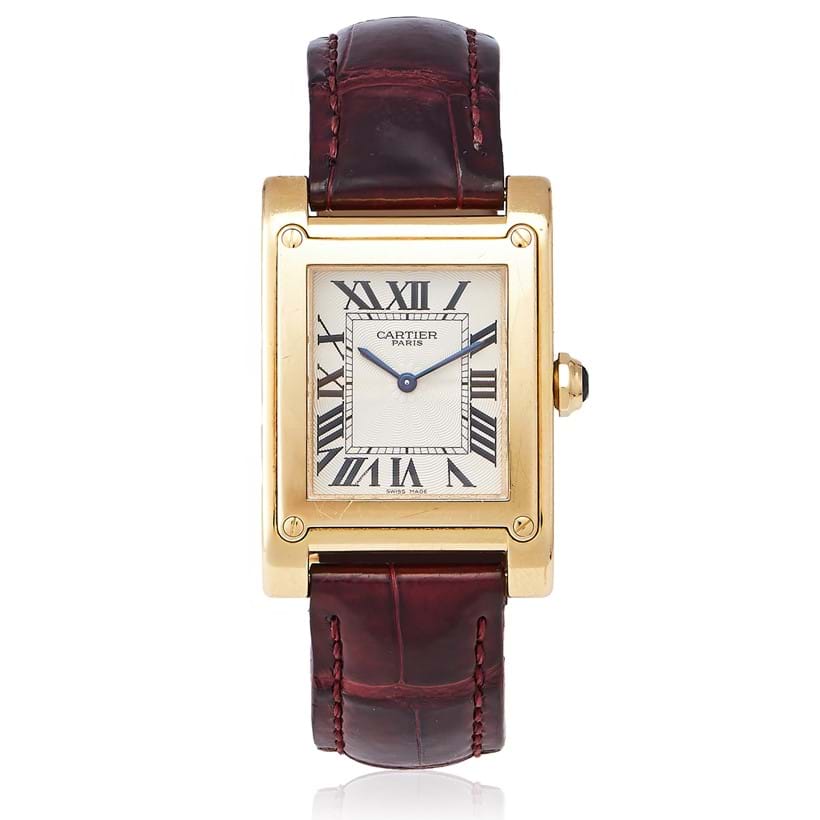 Inline Image - Cartier, Collection Privée, Tank, Ref. 2484 E, an 18 carat gold wristwatch, No. 0710MG, circa 2001 | Sold for £10,710 (March 2025)