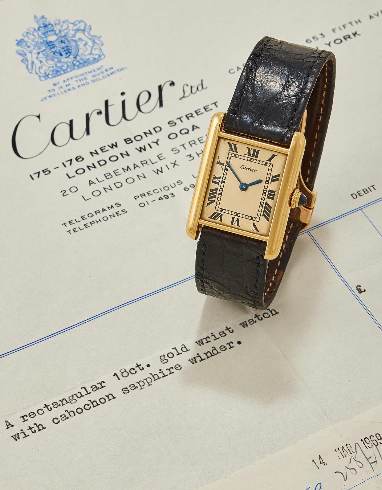 Inline Image - Lot 470: Cartier, Tank Louis, Ref. 8038, an 18 carat gold wristwatch, No. 10542, London 1967 | Est. £15,000-20,000 (+ fees)