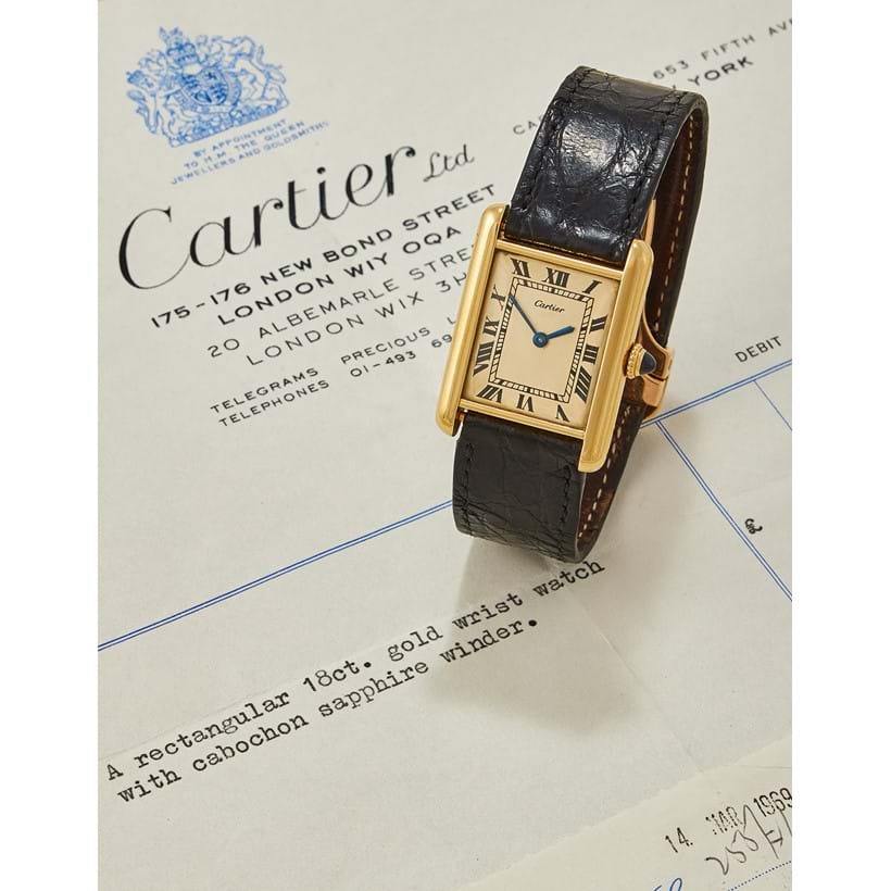 Inline Image - Lot 470: Cartier, Tank Louis, Ref. 8038, an 18 carat gold wristwatch, No. 10542, London 1967 | Est. £15,000-20,000 (+ fees)