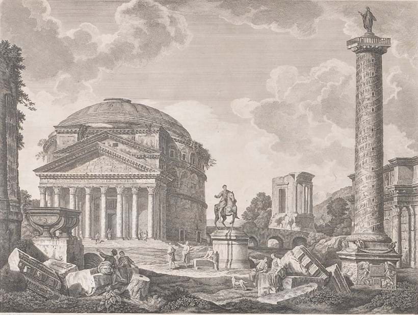 Inline Image - Lot 132, set of four 18th century engravings of Italian Roman ruins; est. £700-900 (+fees)