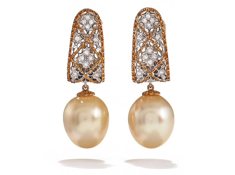 14730 Lot 268 Federico Buccellati, A Pair Of Cultured Pearl And Diamond Earrings Sold for £8,190 b.jpg