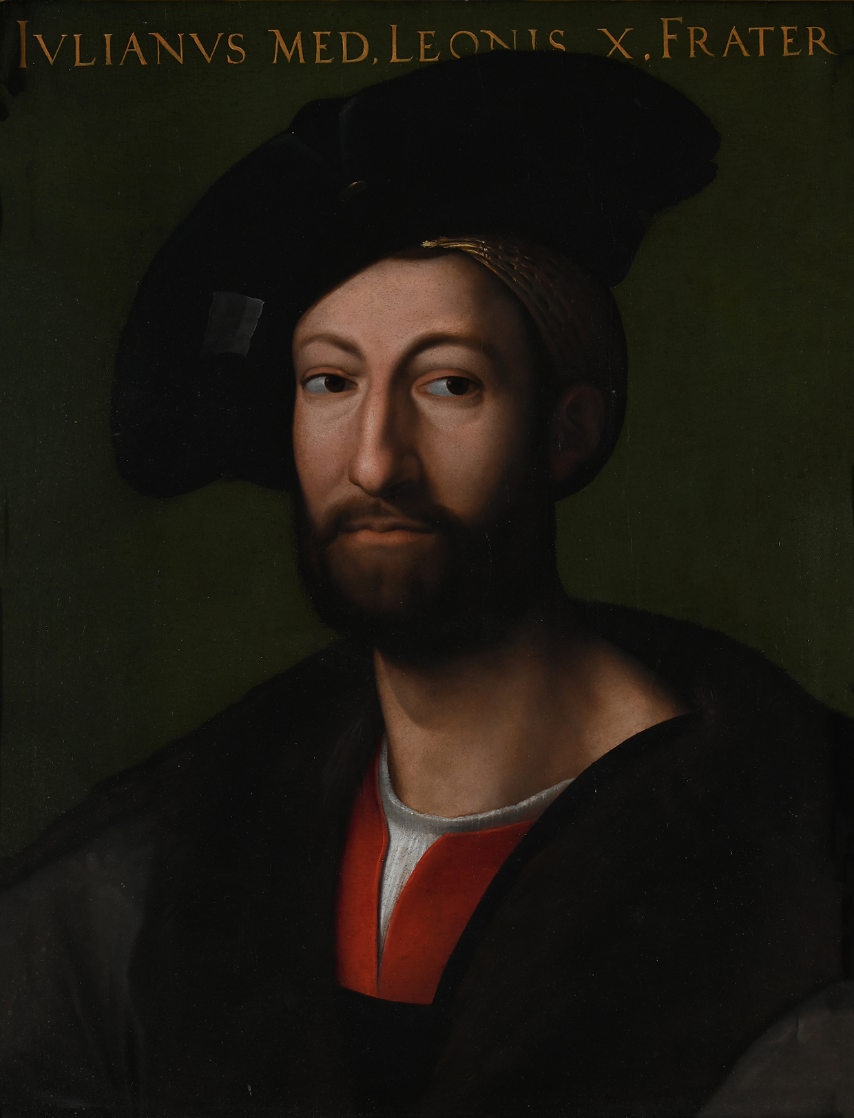 Inline Image - Lot 11: Circle of Raffaello Sanzio, called Raphael (Italian 1483-1520), ‘Portrait of Giuliano De Medici, Duke of Nemours’, Oil on poplar | Sold for £38,000