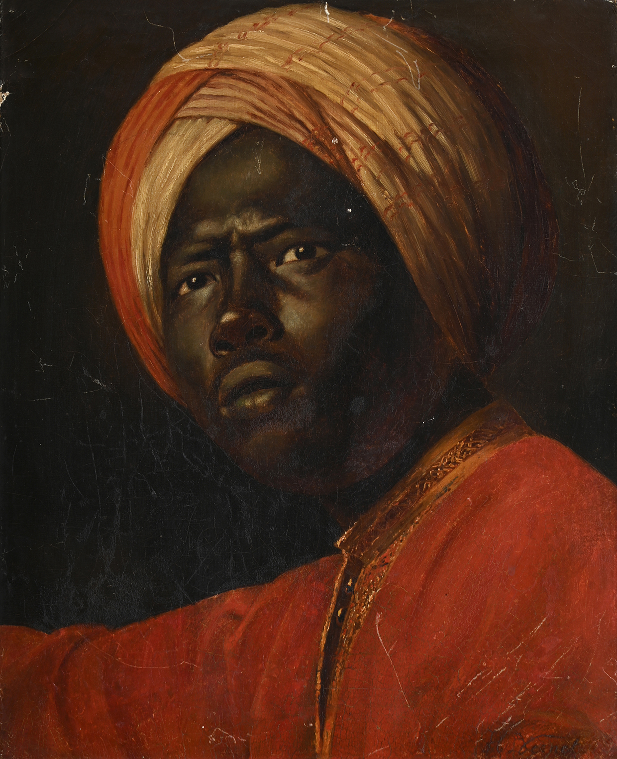 Inline Image - Lot 271: Circle of Horace Vernet (French 1789 - 1863), ‘Portrait Of A Man Wearing A Turban’, Oil on canvas | Sold for £151,400