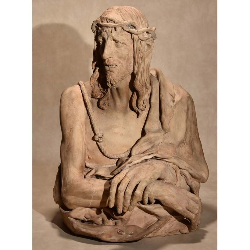 Inline Image - Lot 8, Italian sculpted terracotta half-length bust, Ecce Homo, Lombardy, 64cm high; est. £12,000-18,000 (+fees)