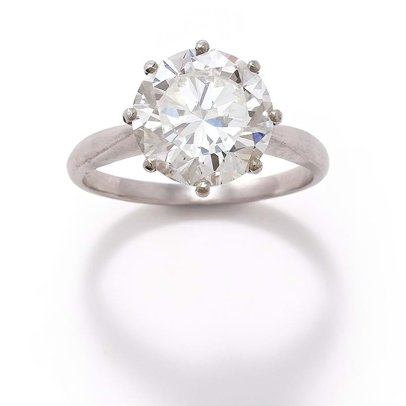 Inline Image - Lot 125: A diamond single stone ring | Sold for £25,400