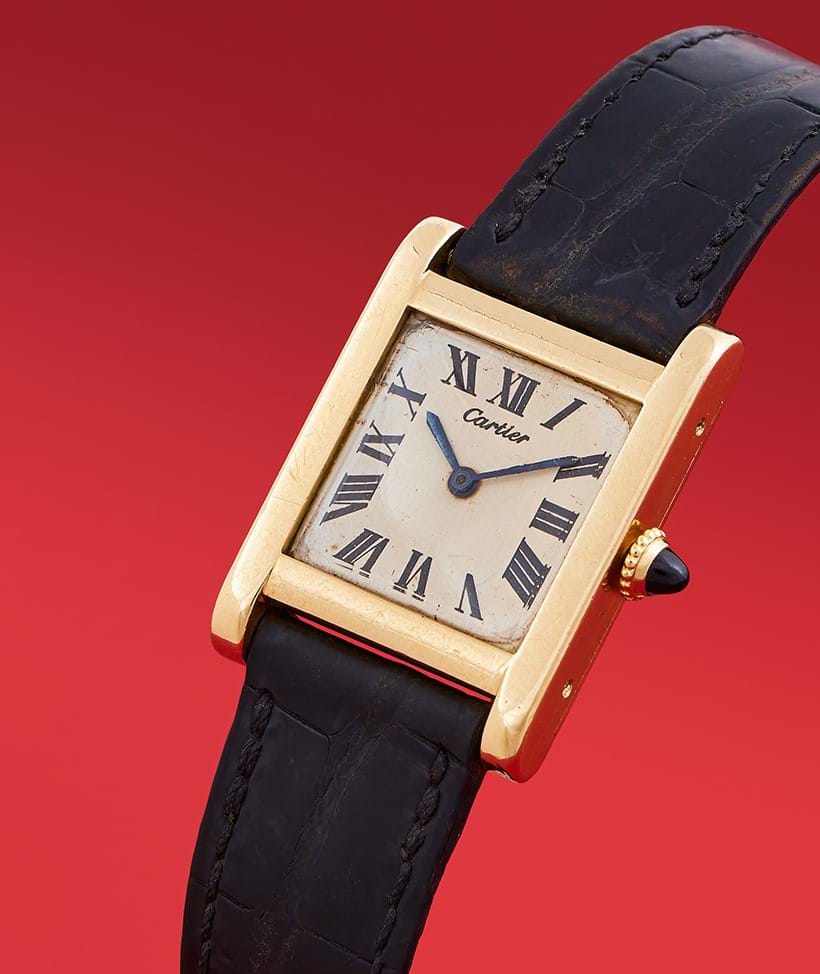 Inline Image - Lot 469: Cartier, Tank an 18 carat gold wristwatch, no. 8427, London 1968 | Sold for £35,480
