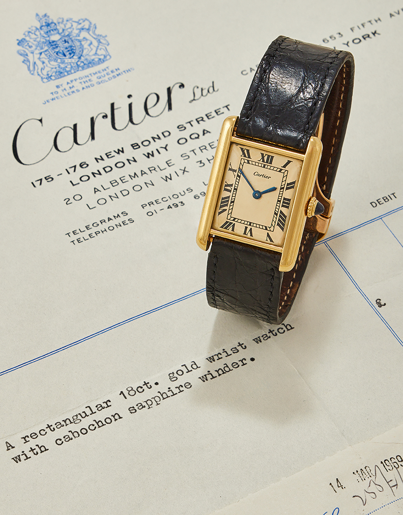 Inline Image - Lot 470: Cartier, Tank Louis, ref. 8038 an 18 carat gold wristwatch, no. 10542, London 1967 | Sold for £30,440