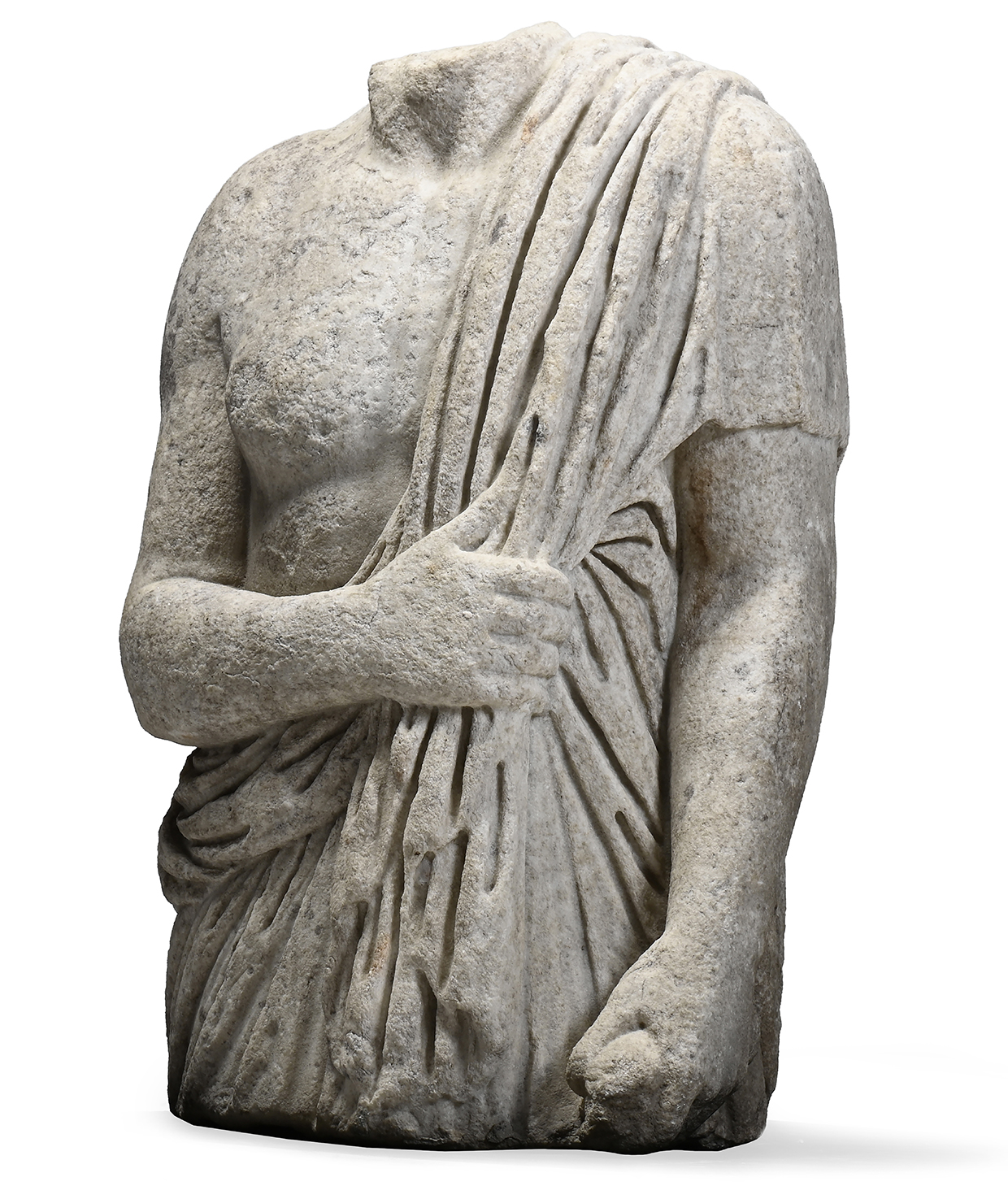 Inline Image - Lot 5: A Roman marble draped male torso, 2nd century A.D. | Est. £20,000-30,000 (+ fees)