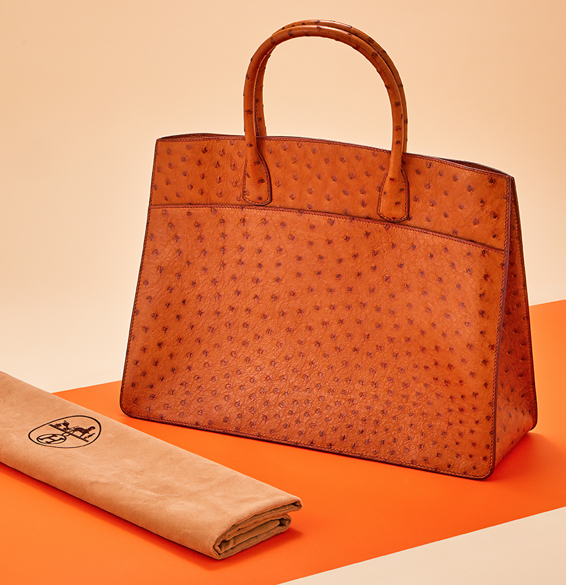 14810 Lot 319 Hermes, white bus 40, a cognac ostrich handbag, circa 2000 Sold for £3,556.jpg