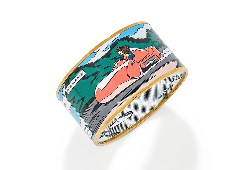 14810 Lot 317 Hermès, dessus dessous wow a wide bangle with pop art style multi coloured images Sold for £483.jpg