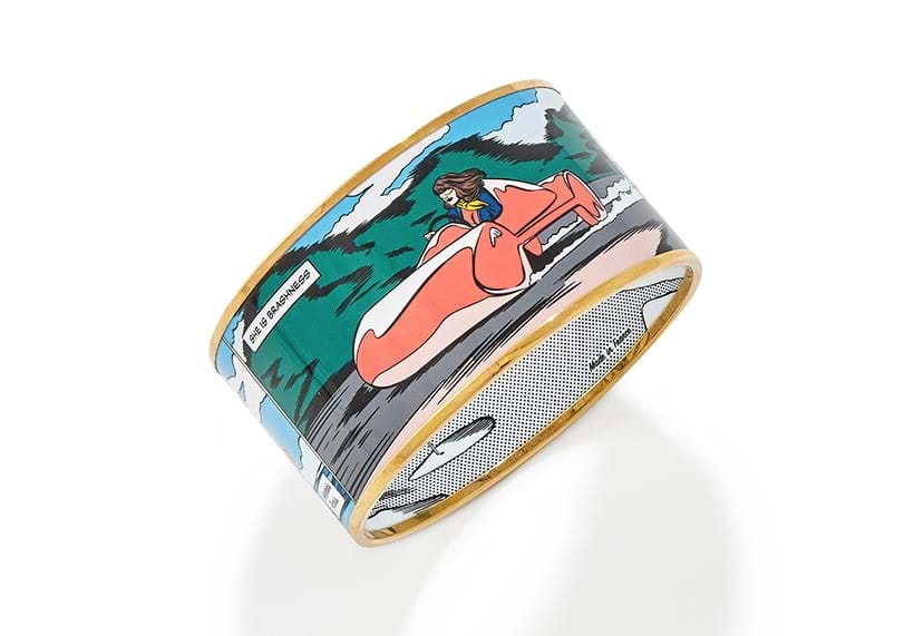 Inline Image - Hermès, dessus dessous wow a wide bangle with pop art style multi coloured images | Sold for £480