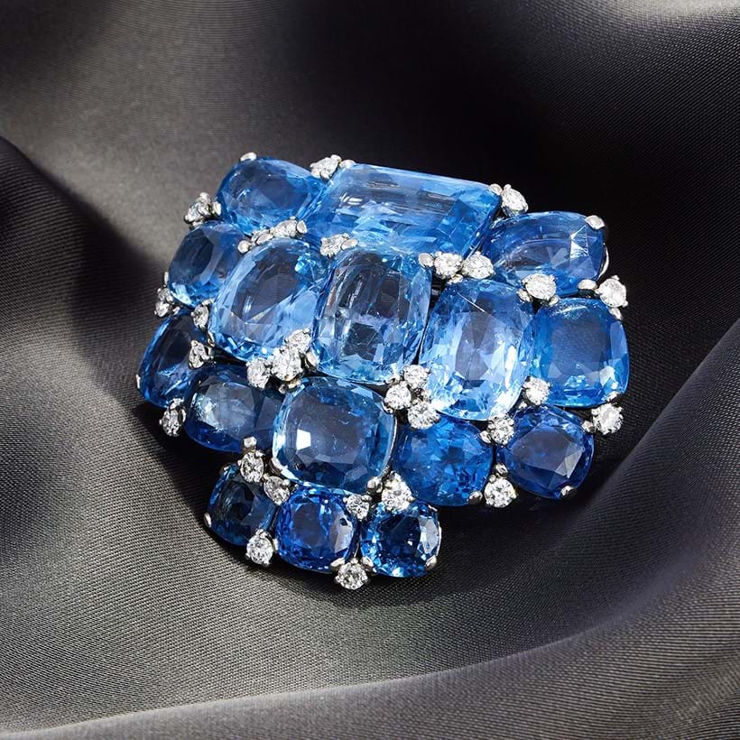 Inline Image - Cartier, a sapphire and diamond cluster clip brooch circa 1935 | Sold for £68,950