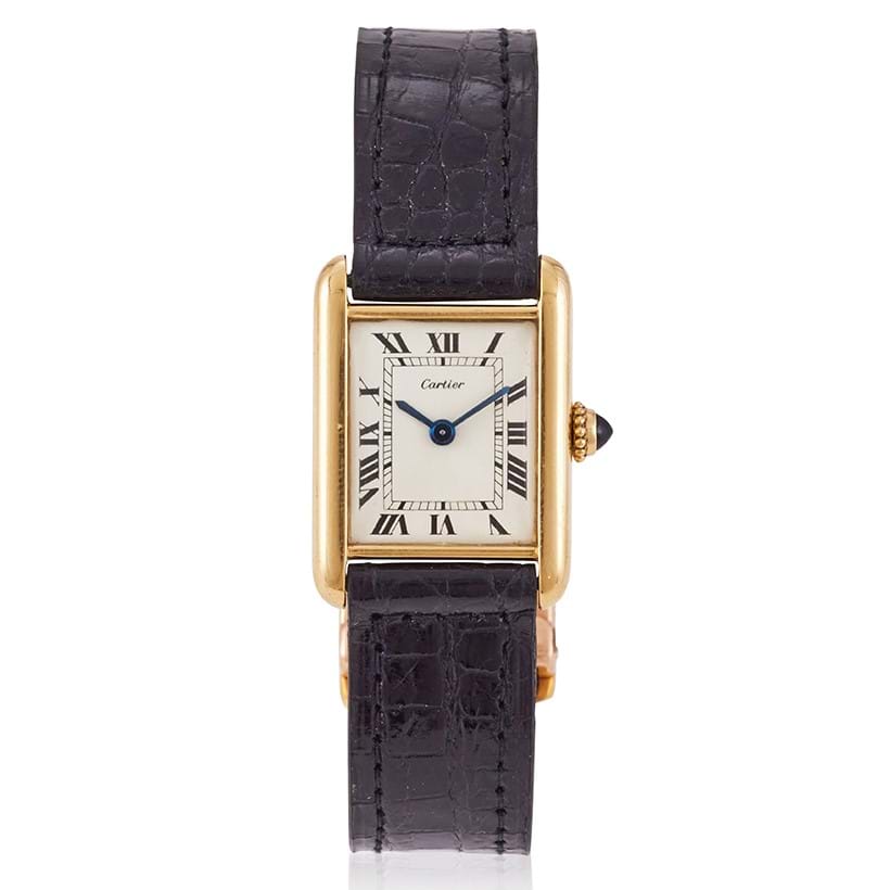 Inline Image - Cartier, Tank, ref. 1703 a gold coloured wristwatch, circa 1974 | Sold for £13,860 (March 2025)
