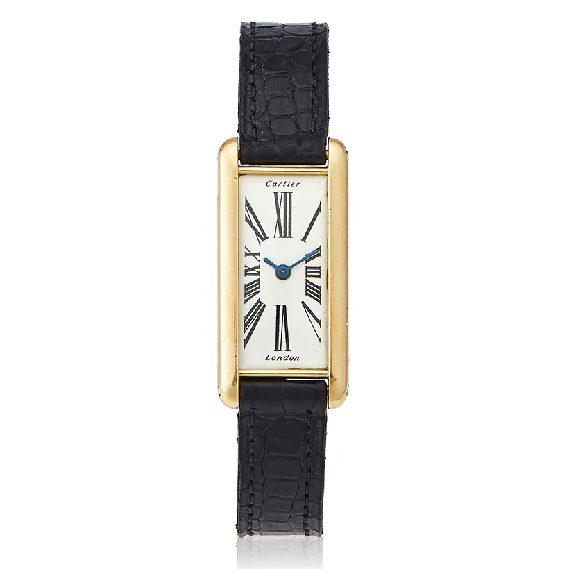 Inline Image - Cartier, Tank Allongée, Ref. 9611, an 18 carat gold wristwatch, London 1974 | Sold for £61,450 (March 2025)
