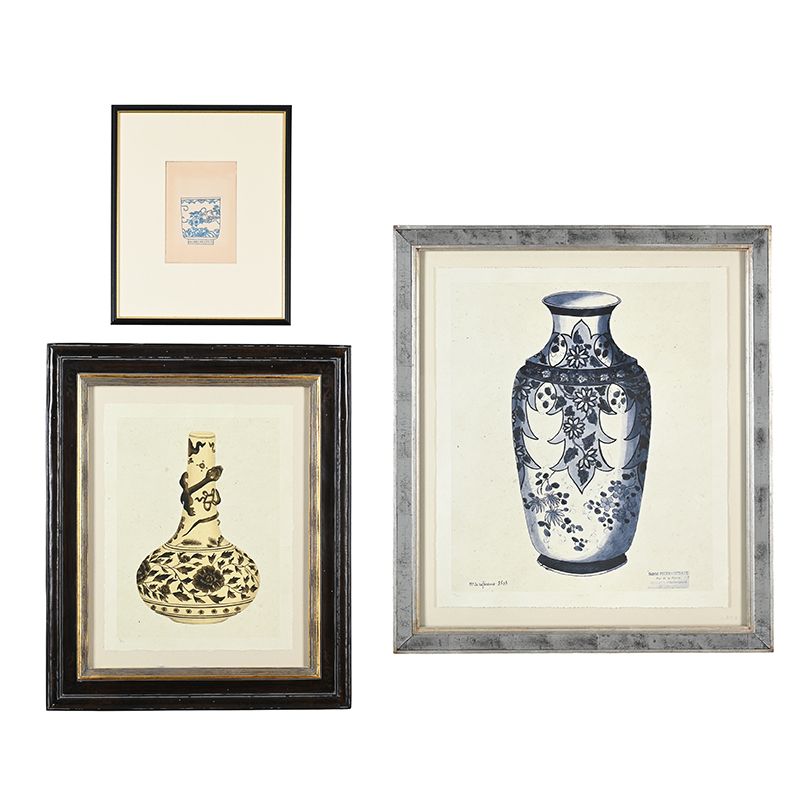 Gabriel Formaintraux (French 1886-1984) And Other Hand, ‘Three Prints of Vases and a Beaker’, Coloured prints