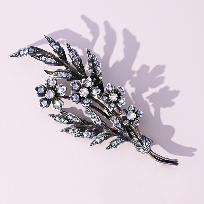 A diamond spray brooch