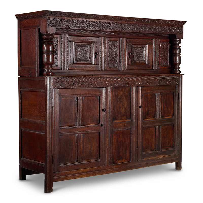 A Charles I livery or court cupboard, North East England, circa 1630