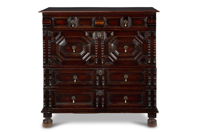 Inline Image - Lot 89: A Charles II oak chest of drawers, English, circa 1680 | Est. £1,000-1,500 (+ fees)