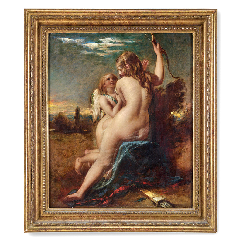 William Etty, R.A. (British 1787-1849), Venus Disarming Cupid, oil on panel