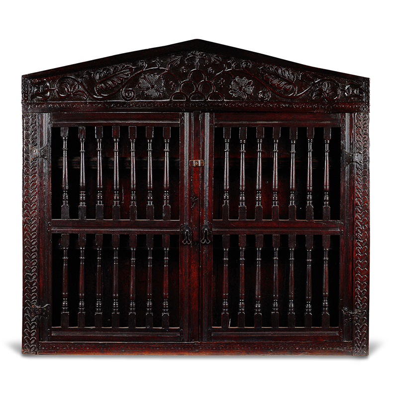 A Charles I oak mural cupboard, North-West England, mid 17th century