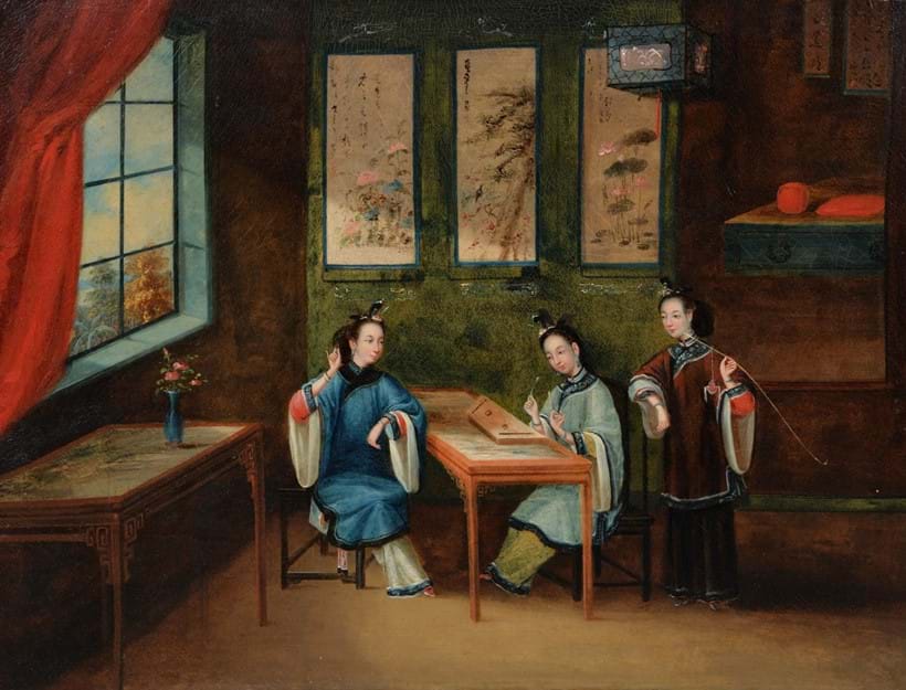 Inline Image - Lot 19, Chinese school, 19th century, Domestic Scene; est. £500-800, sold for £7,500