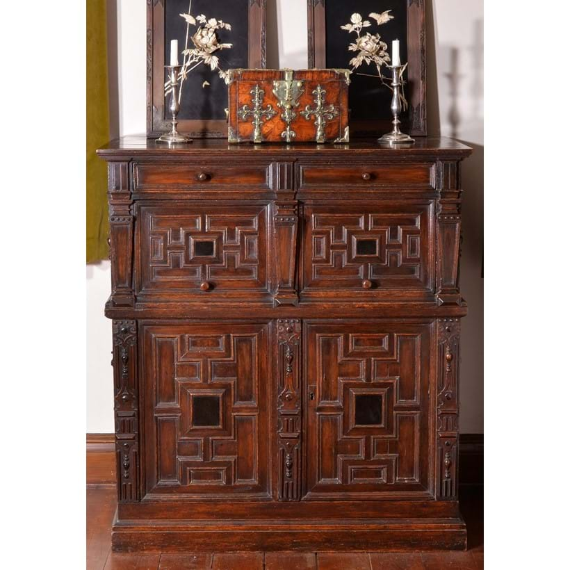 Inline Image - Lot 133: A William and Mary kingwood oyster veneered coffer-fort, circa 1690; est. £1,500-2,500 (+fees) | Lot 207: A Charles II snake wood, oak and walnut enclosed chest, est. £1,500-2,500 (+fees)