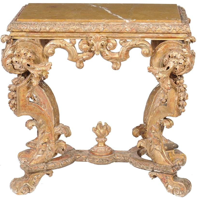 Inline Image - Lot 22, Charles II carved giltwood and gesso console table, c. 1660; est. £4,000-6,000 (+ fees)