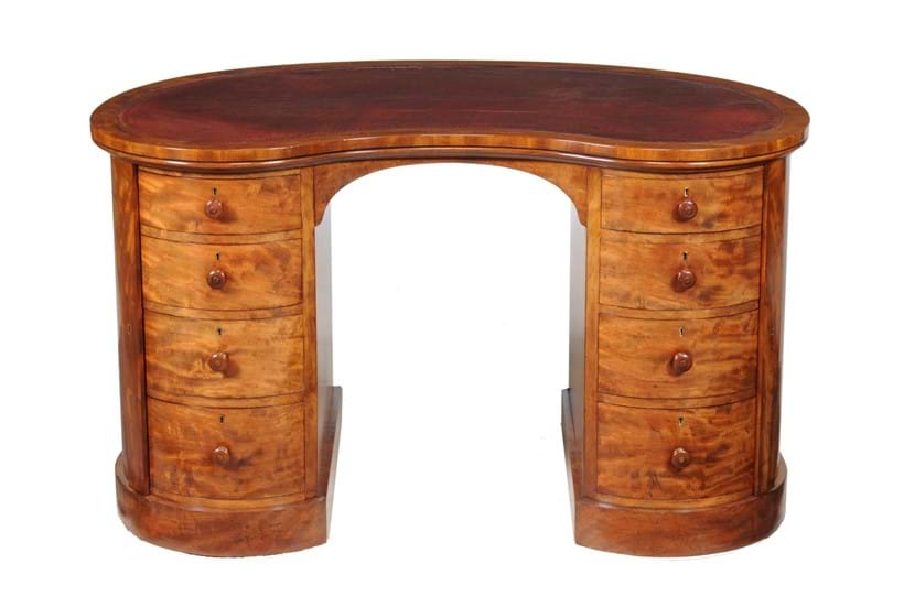 Inline Image - Lot 219, Victorian mahogany kidney shaped desk, HOLLAND & SONS, c. 1860; est. £3,000-5,000 (+ fees)