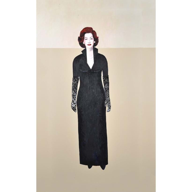 Inline Image - Lot 109, Khaled Takreti (b. 1964), Femme au gant dentelle - Damas no. 1, 2015, acrylic on canvas, 196 x 106cm; est. £10,000-15,000 (+fees)