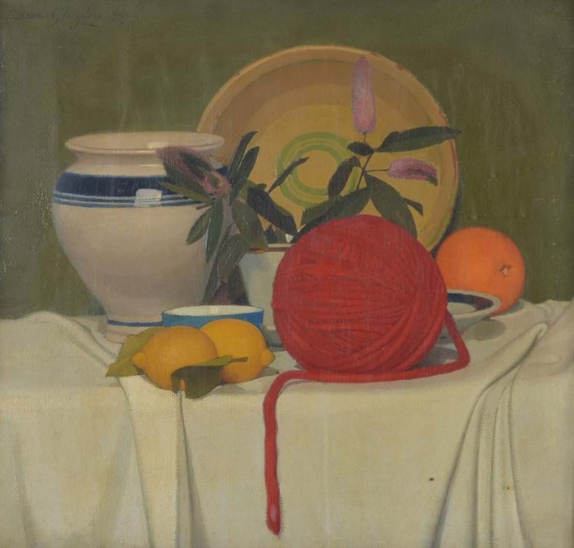 Inline Image - Lot 192, Oscar Ghiglia (Italian 1876-1945), Still life with lemons and wool, oil on canvas; est. £12,000-18,000 (+fees)