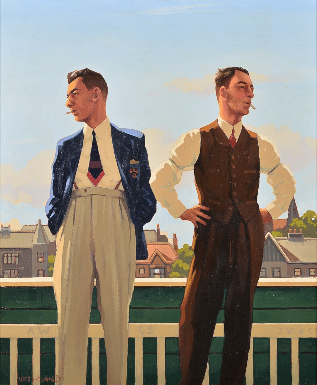 Inline Image - Lot 202, Jack Vettriano (Scottish b. 1951), The Cricketers, oil on canvas; est. £20,000-30,000 (+fees)