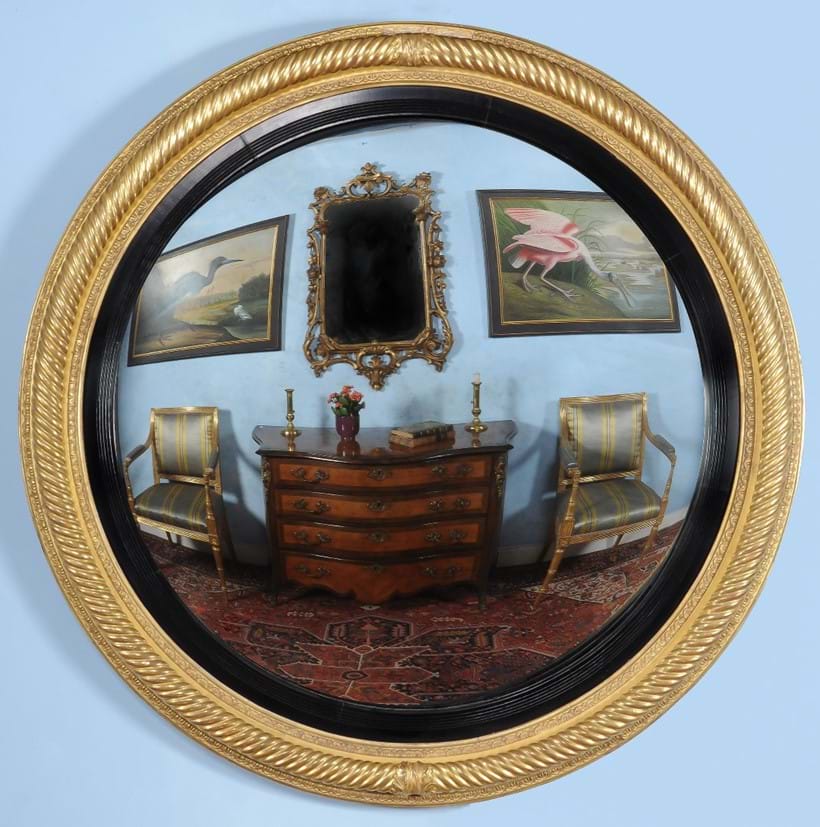 Inline Image - Lot 181, Regency giltwood circular convex wall mirror, 
circa 1815, 129cm diameter overall; est. £1,000-1,500 (+fees)