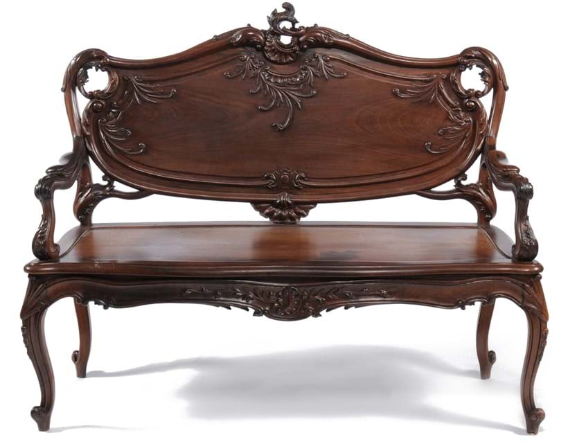 Inline Image - Lot 245, one of a pair of padouk or rosewood seats, third quarter 19th century; est. £2,000-3,000 (+fees)