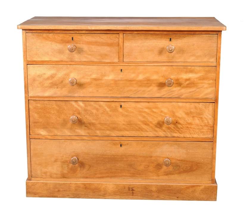Inline Image - Lot 366, a Victorian satin birch chest of drawers, 
by HOLLAND & SONS, circa 1860; est. £600-800 (+fees)