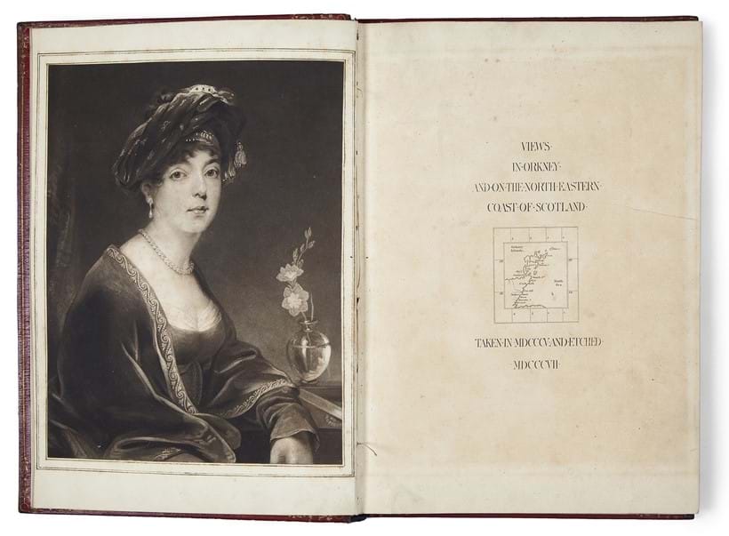 Inline Image - Lady Stafford, (Elizabeth Levison Gower), Views in Orkney, and On The North Eastern Coast of Scotland | an attractive volume of delicately executed etchings and descriptive passages regarding Orkney | Lady Stafford was a formidable aristocrat who later became Duchess of Sutherland, she corresponded with Walter Scott and is chiefly notorious for her part in developing and implementing the Highland Clearances | 1807, est. £350-500, sold for £496