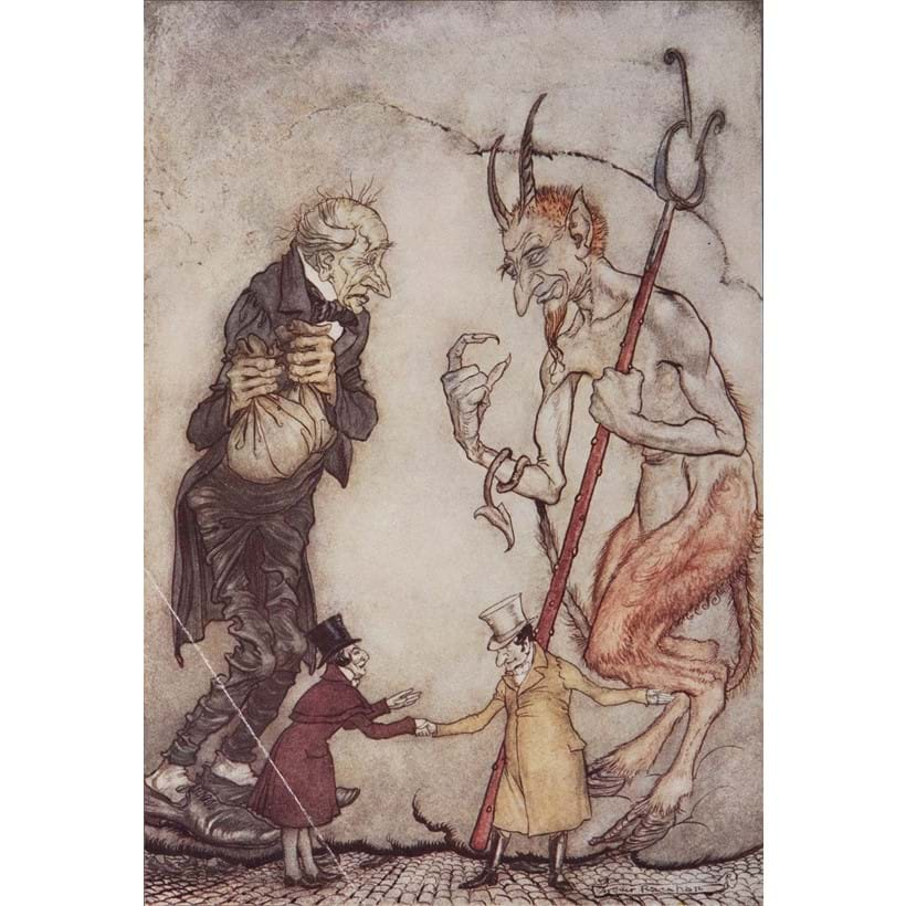 Inline Image - Charles Dickens, A Christmas Carol | one of 500 deluxe copies signed by the illustrator, 12 tipped-in colour plates by Arthur Rackham | Riall, 1915, est. £800-1,200, sold for £1,054