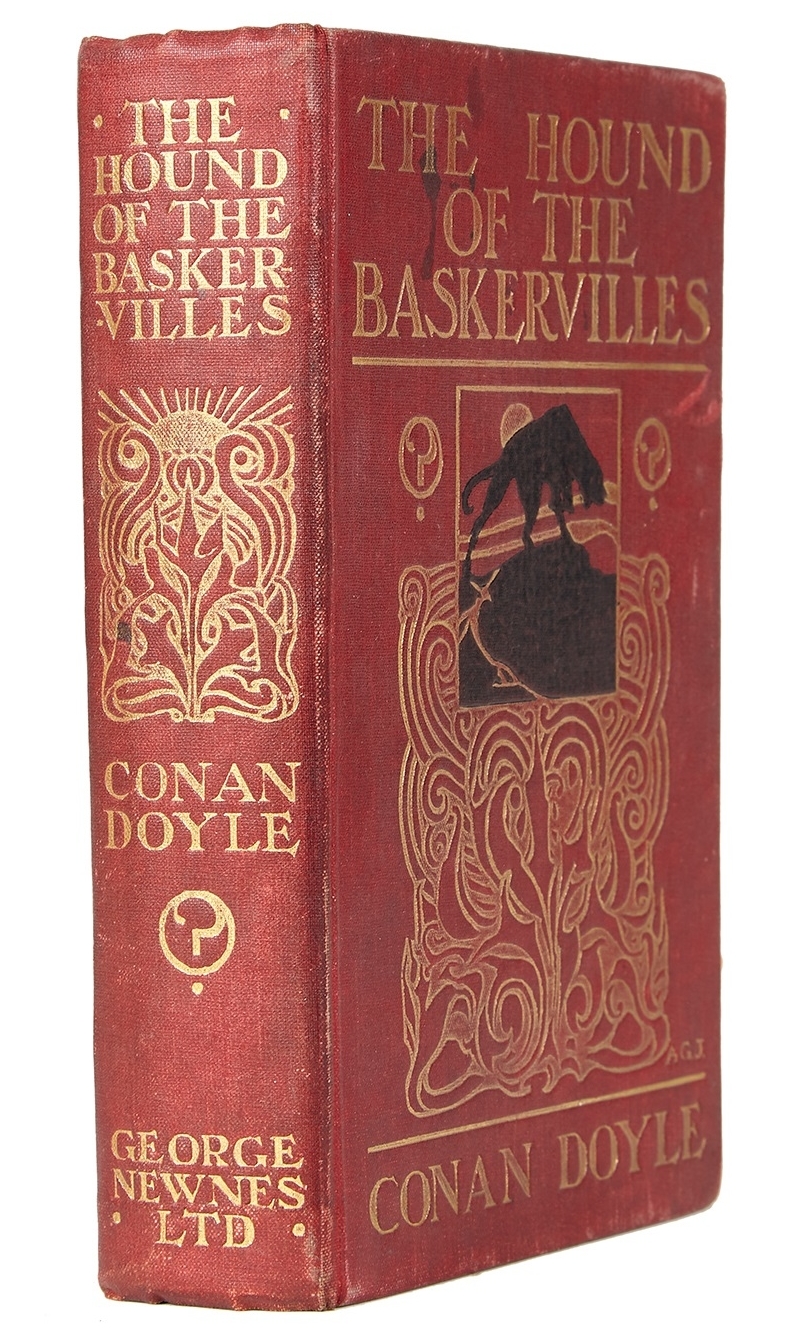 Inline Image - Arthur Conan Doyle, The Hound of the Baskervilles | first edition, first issue, with 'you' for 'your' on line 3 of p. 13 | 16 plates by Sidney Paget | Haycraft-Queen Cornerstone, 1902 | est. £400-600, sold for £868