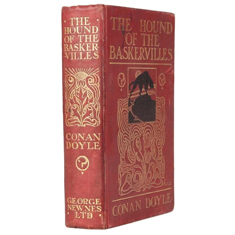 Inline Image - Arthur Conan Doyle, The Hound of the Baskervilles | first edition, first issue, with 'you' for 'your' on line 3 of p. 13 | 16 plates by Sidney Paget | Haycraft-Queen Cornerstone, 1902 | est. £400-600, sold for £868