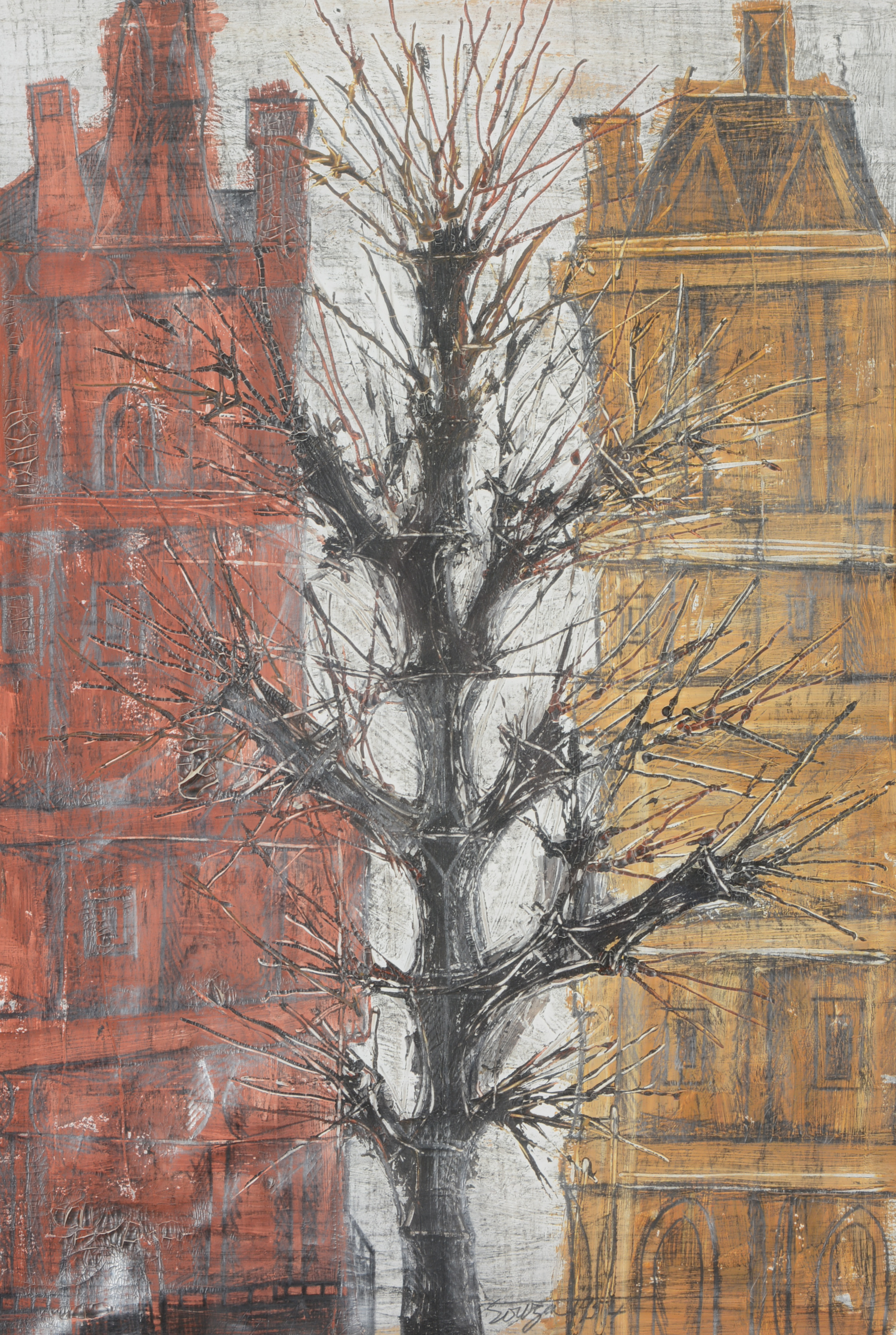 Inline Image - Lot 215: λ Francis Newton Souza (Indian 1924-2002), 'Street scene with two houses and a tree', Gouache and graphite on paper | Est. £10,000-15,000 (+fees)