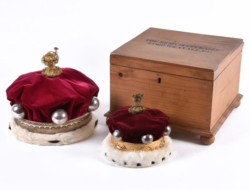 Inline Image - The coronation coronets that form part of Lot 138