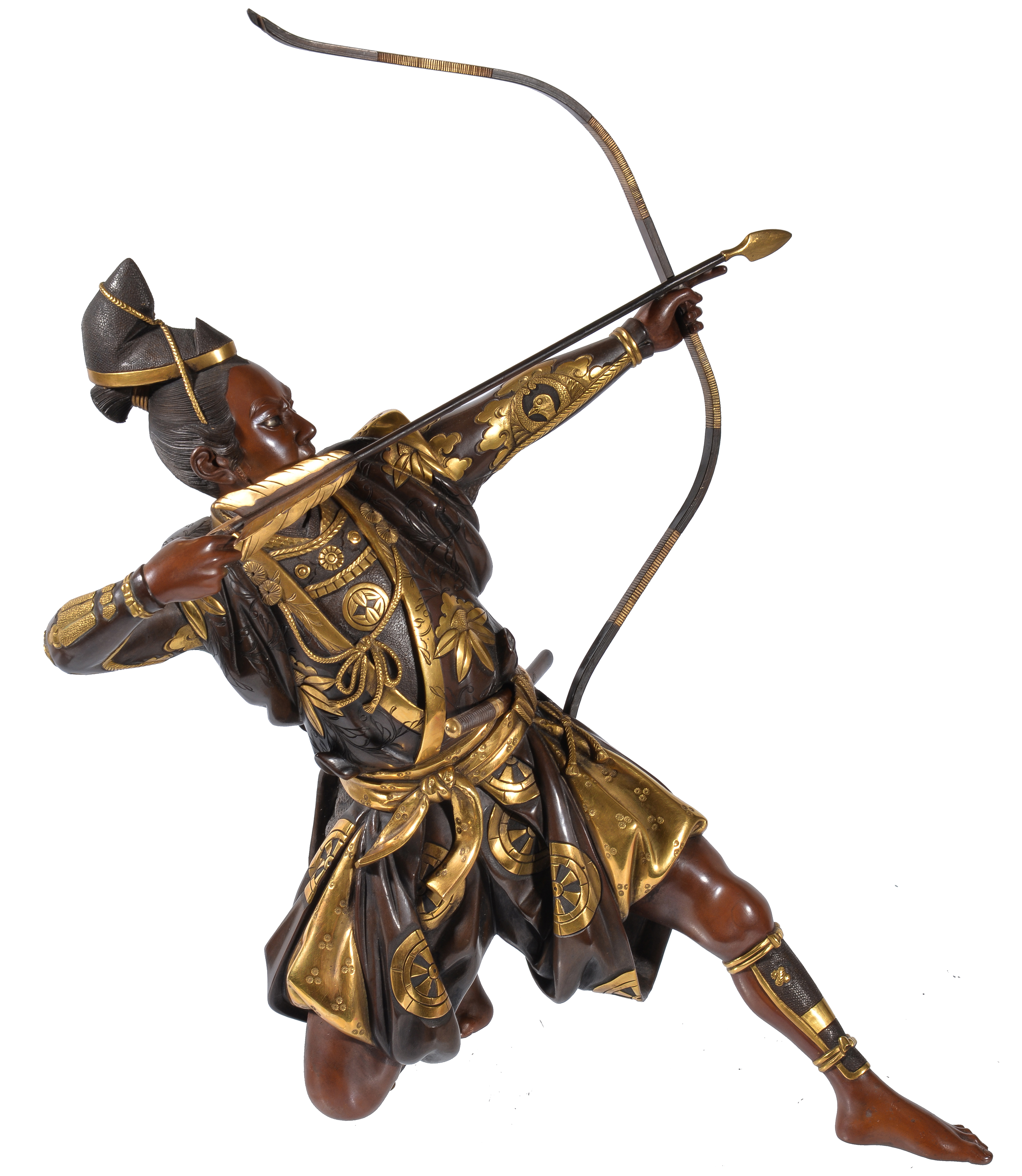 Inline Image - Masamitsu (Shoko): a Miya-O style parcel gilt bronze figure of an archer Meiji period, height 28.5cm | Est. £4,000-5,000 (+fees)