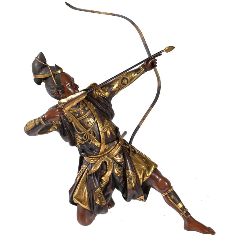 Inline Image - Masamitsu (Shoko): a Miya-O style parcel gilt bronze figure of an archer Meiji period, height 28.5cm | Est. £4,000-5,000 (+fees)
