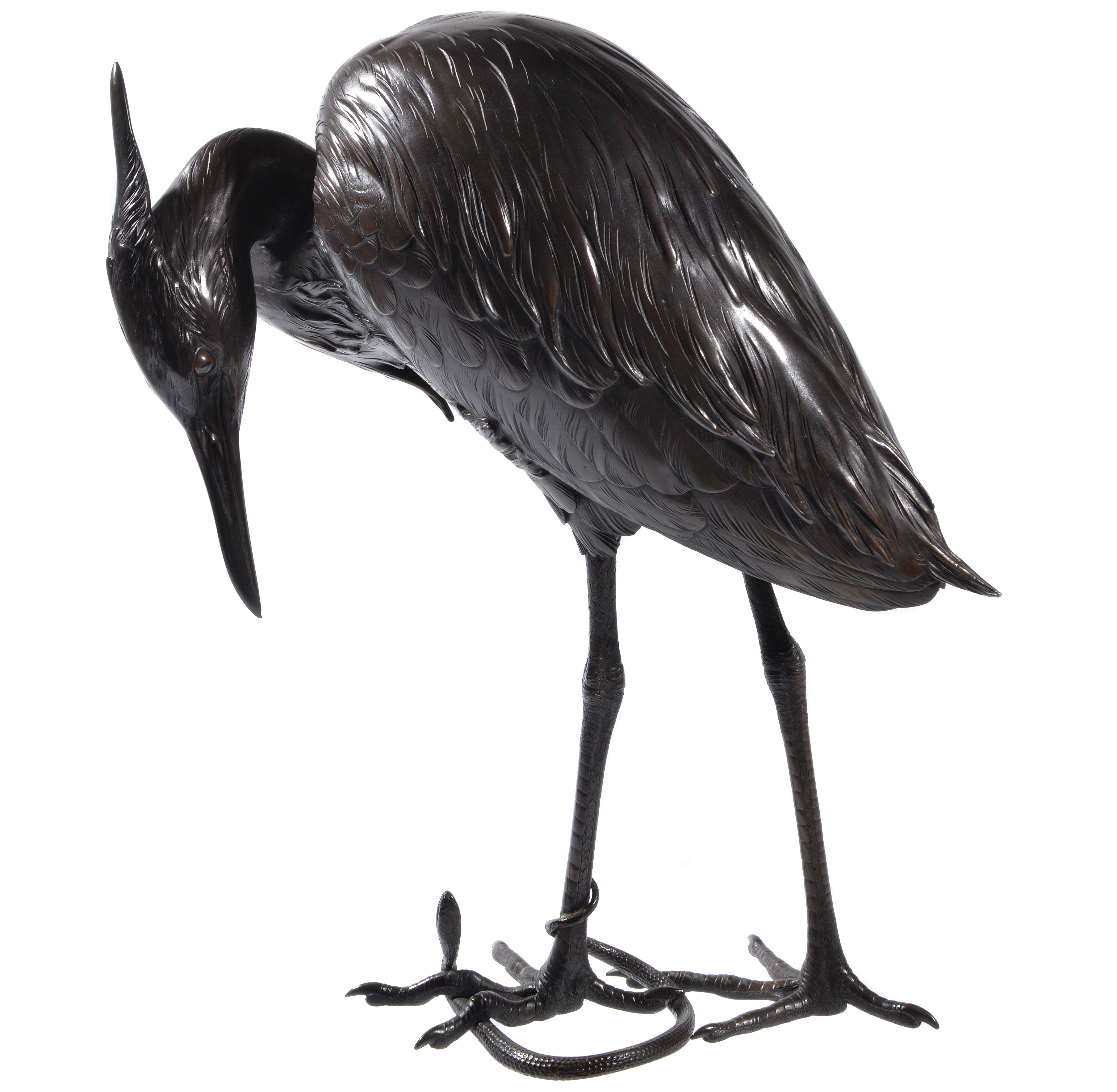 Inline Image - A figure of a Manchurian crane, unsigned 
Meiji period, height 32.9cm | Est. £3,000-5,000 (+fees)